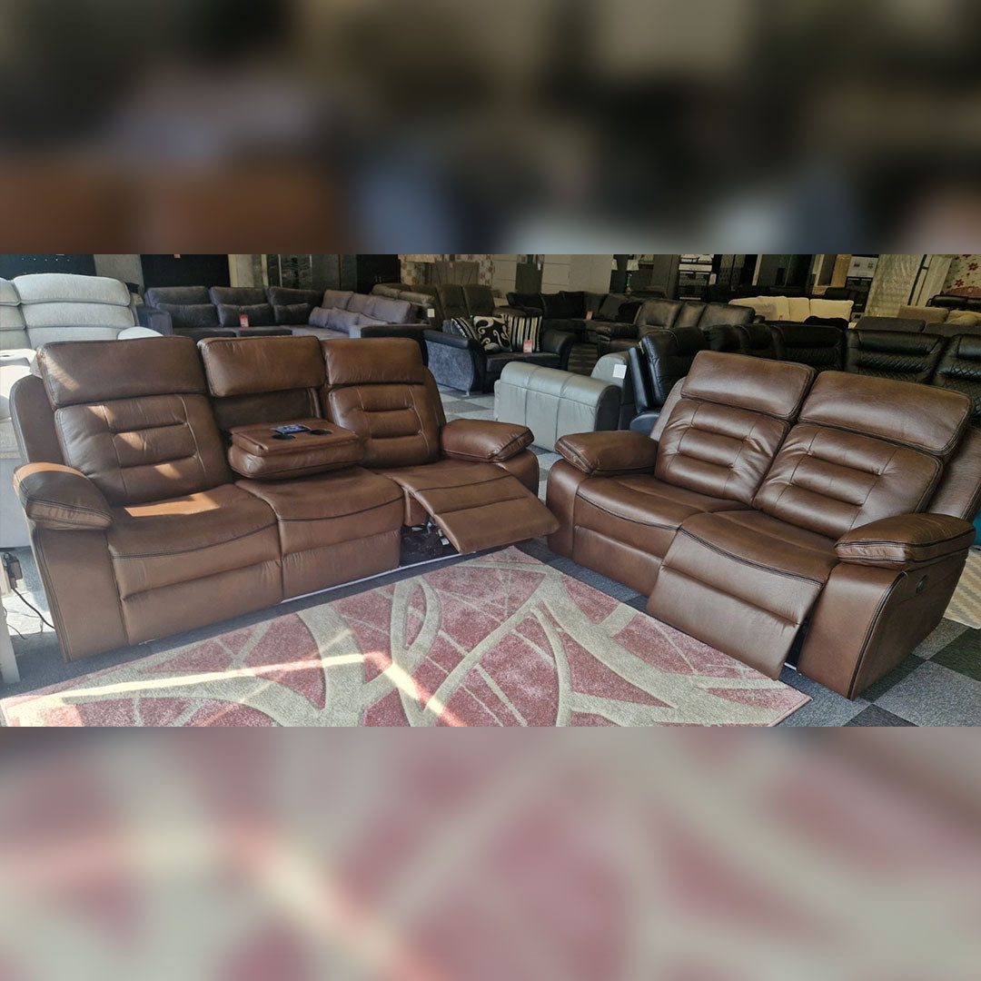 Hafsa Music Leather Electric Recliners 3+2 Seater Sofa  - Envogue Furniture uk