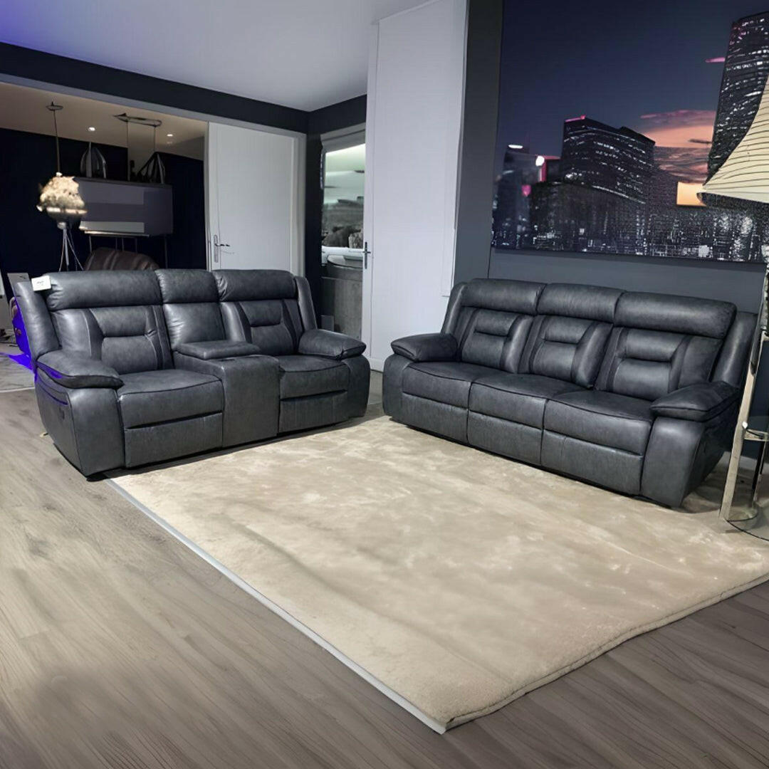 Nova Electric Recliner Real Leather Sofa 3+2 Seater - Envogue Furniture